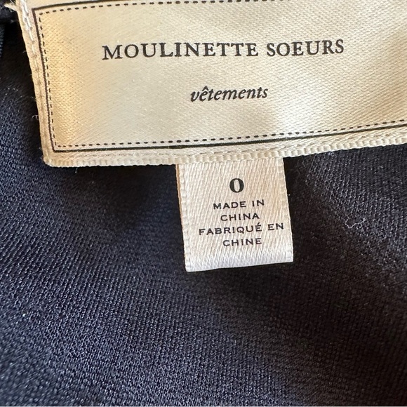 Anthropologie Moulinette Soeurs Sumi Gown 2 Black Maxi Hi Low Viscose Mock Neck - Picture 7 of 10